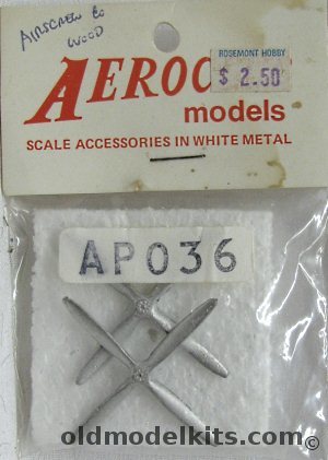 Aeroclub 1/72 (2) Airscrew Company Four Blade Wood 11'6 Diameter Propellers, APO36 plastic model kit